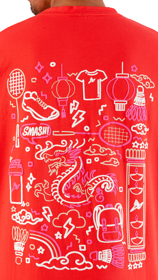 Scarlet Red Dragon Smash T-shirt